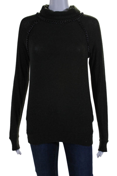 Bailey 44 Women's Turtleneck Long Sleeves Embellish Sweatshirt Black Size XS