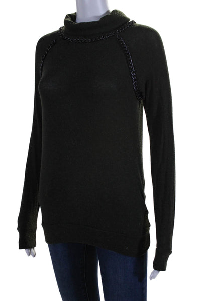 Bailey 44 Women's Turtleneck Long Sleeves Embellish Sweatshirt Black Size XS