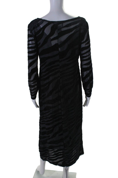 Carole Little Petite Dresses Womens Animal Print Patchwork Gown Black Size 10P