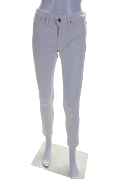 AG Adriano Goldschmied Womens The Legging Ankle Jeans White Cotton Size 26