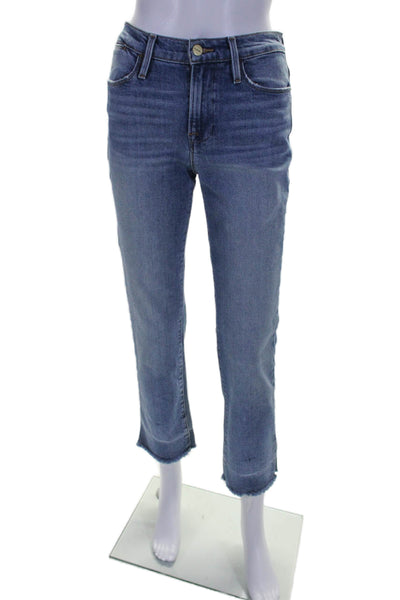 Frame Womens High Rise Straight Leg Imogen Dip Jeans Blue Cotton Size 25