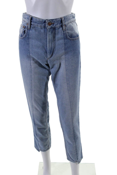 Isabel Marant Womens High Rise Medium Wash Straight Leg Jeans Blue Size 36