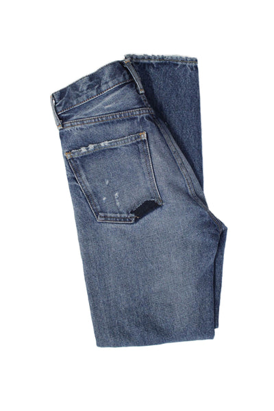 Moussy Womens High Rise Distressed Skinny Jeans Blue Size 24