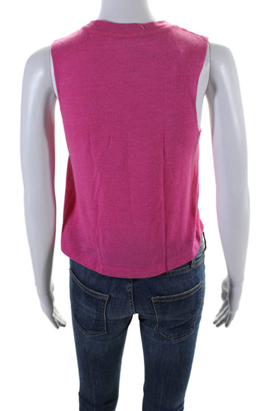 Spiritual Gangster Womens Sleeveless Crew Neck Graphic Top Pink Size XS