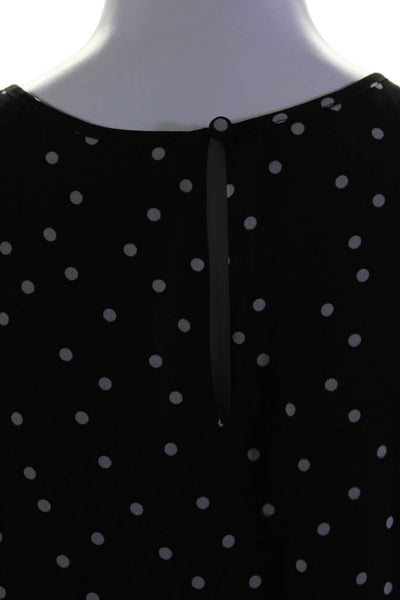 Vince Camuto Womens Black Polka Dot Crew Neck Sleeveless Shift Dress Size S