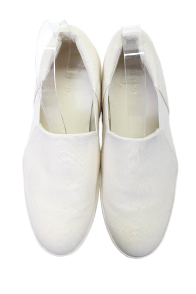 Vince Womens Slip On Round Toe Canvas Platform Sneakers White Size 8M