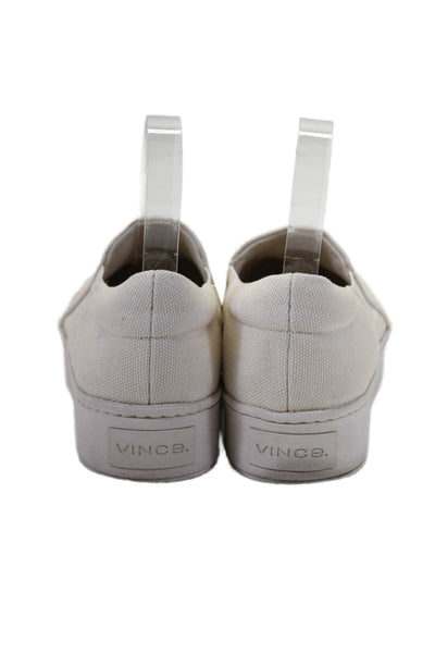 Vince Womens Slip On Round Toe Canvas Platform Sneakers White Size 8M