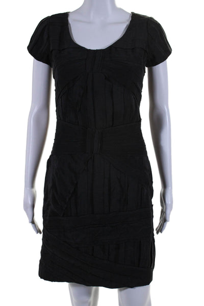 Philosophy di Alberta Ferretti Womens Short Sleeves Cinch Mini Dress Black Size