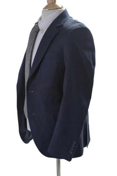 Trend Maxman Mens Two Button Blazer Jacket Navy Blue Wool Size 30 Short