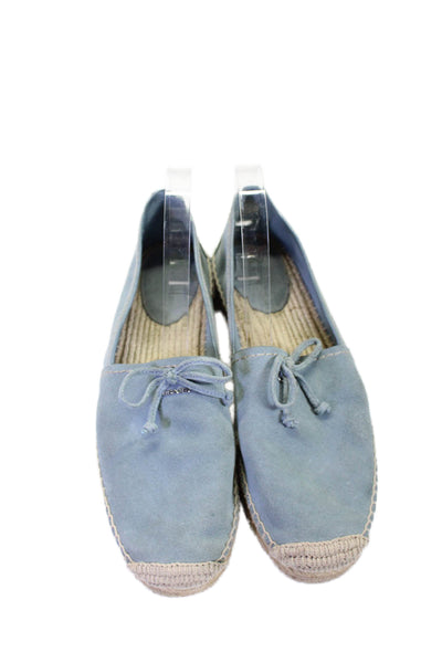 Coach Womens Light Blue Suede Espadrille Platform Loafers Shoes Size 11B