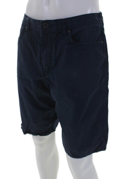 John Varvatos Star USA Mens Zipper Fly Casual Chino Shorts Navy Cotton Size 33