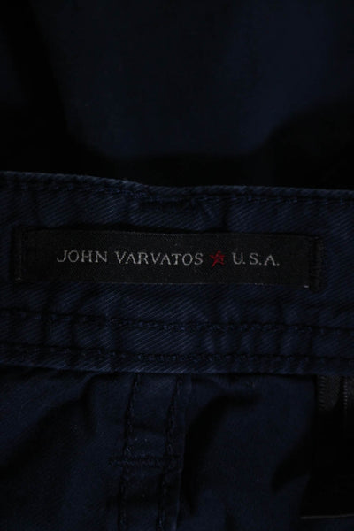 John Varvatos Star USA Mens Zipper Fly Casual Chino Shorts Navy Cotton Size 33