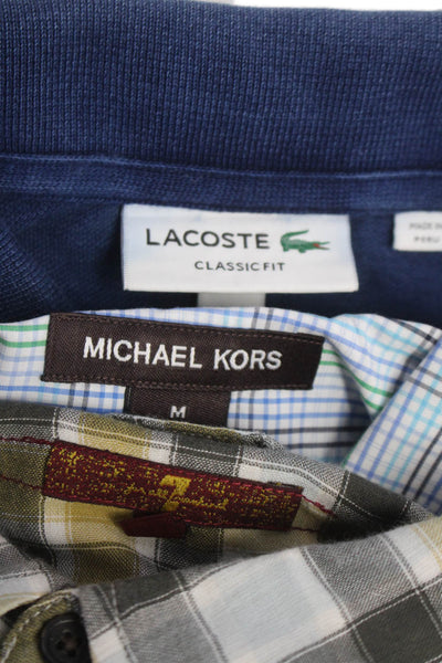 Lacoste For All Mankind Michael Kors Mens Polo Button Up Shirts Medium Lot 3