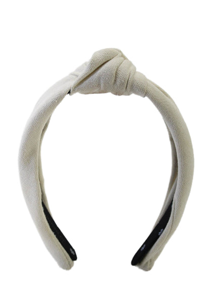 Lele Sadoughi Womens Top Knot Tight Knit Headband White Regular