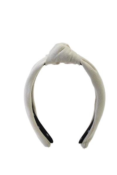 Lele Sadoughi Womens Top Knot Tight Knit Headband White Regular