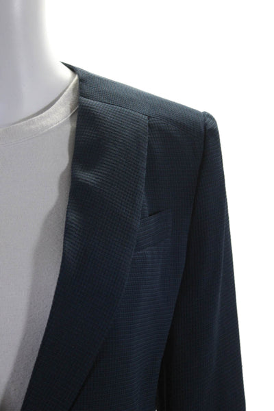 Armani Collezioni Womens Silk Blend Single button Blazer Navy Blue Size 2