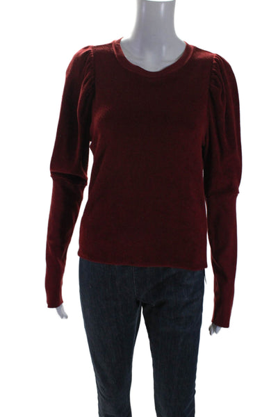 Goldie Womens Puffy Long Sleeves Sweatshirt Red Cotton Size Extra Small