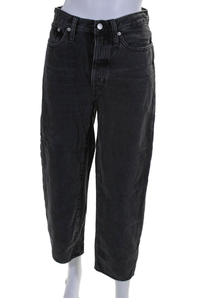 Madewell Womens Cotton Denim 5 Pocket High-Rise Balloon Leg Jeans Black Size 25