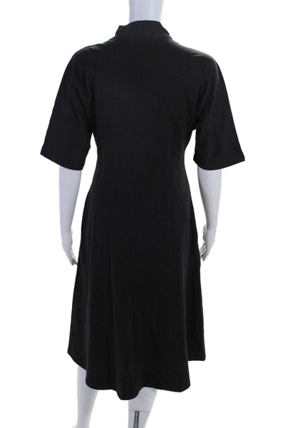 Velvet by Graham & Spencer Womens Short Sleeve V Neck Long Dress Black XS