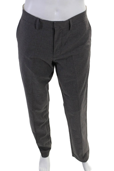 J Crew Mens Flat Front Tapered Leg Pleated Dress Pants Gray Size 32x34