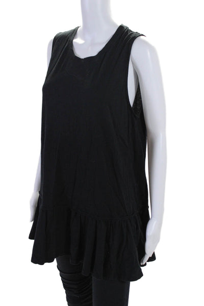 Nation LTD Womens Crew Neck Sleeveless Basic Top Black Size Large