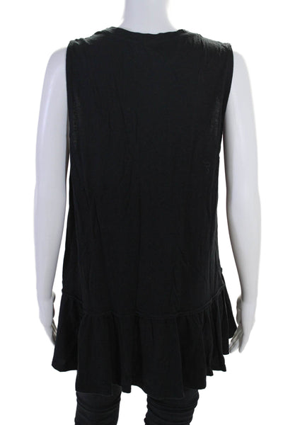 Nation LTD Womens Crew Neck Sleeveless Basic Top Black Size Large