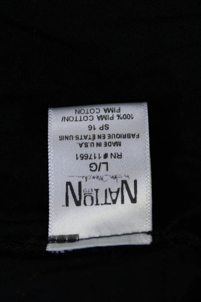 Nation LTD Womens Crew Neck Sleeveless Basic Top Black Size Large