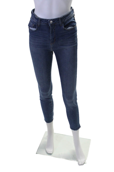 L'Agence Womens High Rise Margot Skinny Leg Jeans Vintage Blue Cotton Size 28