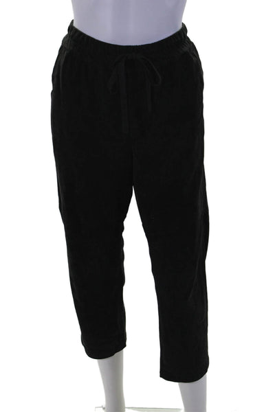 Vince Womens Suede Drawstring Waist High Rise Pants Black Size S