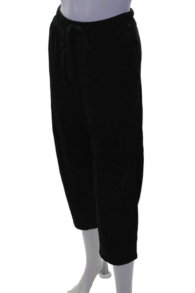 Vince Womens Suede Drawstring Waist High Rise Pants Black Size S