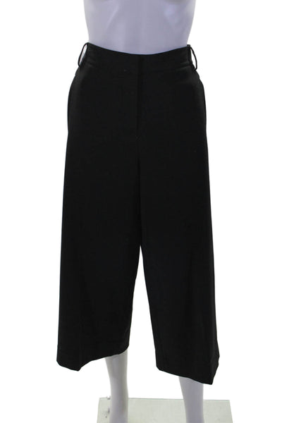 Tibi Womwns High Rise Flat Front Wide Leg Trousers Black Size 8