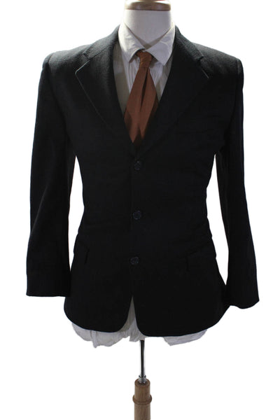 Stefano Mori Mens Cashmere Single Breasted Suit Blazer Black Size 48