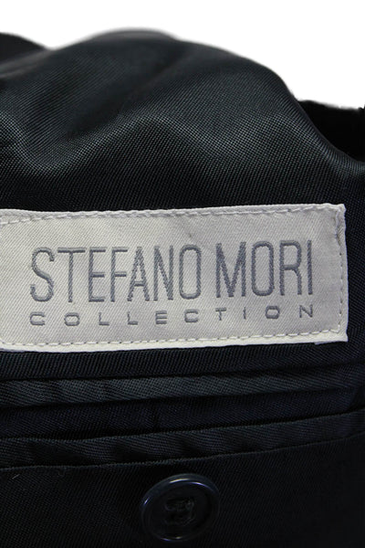 Stefano Mori Mens Cashmere Single Breasted Suit Blazer Black Size 48