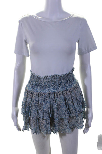 Twelfth Street by Cynthia Vincent x Intermix Womens Ruffled Skirt Blue Size P