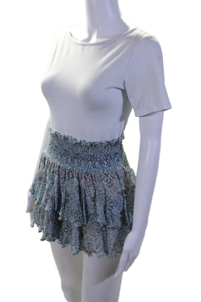 Twelfth Street by Cynthia Vincent x Intermix Womens Ruffled Skirt Blue Size P