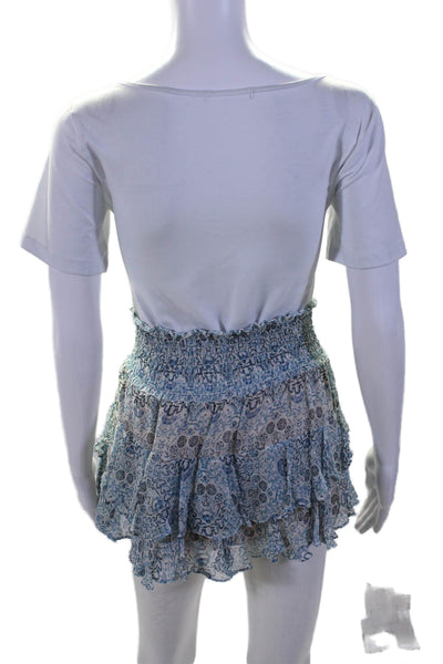 Twelfth Street by Cynthia Vincent x Intermix Womens Ruffled Skirt Blue Size P