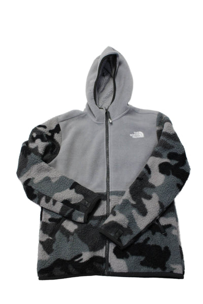 The North Face Childrens Boys Camouflage Print Hooded Sweater Gray Size 10-12