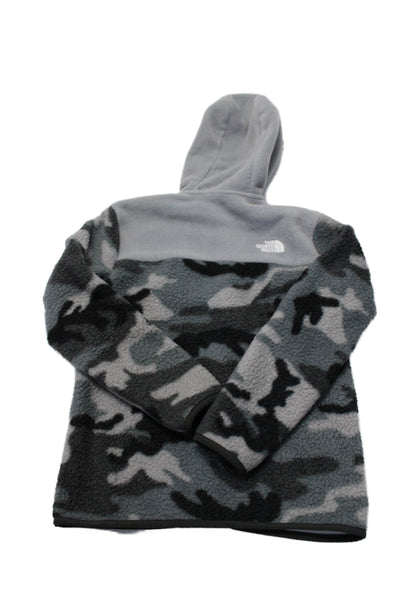 The North Face Childrens Boys Camouflage Print Hooded Sweater Gray Size 10-12