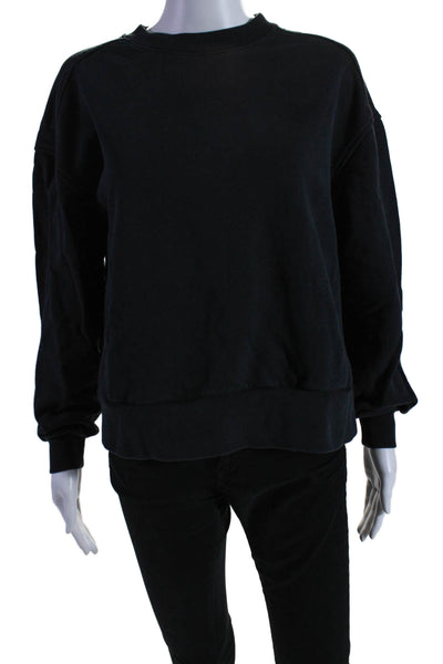 Everlane Womens Cotton Long Sleeve Pullover Crewneck Top Black Size XS