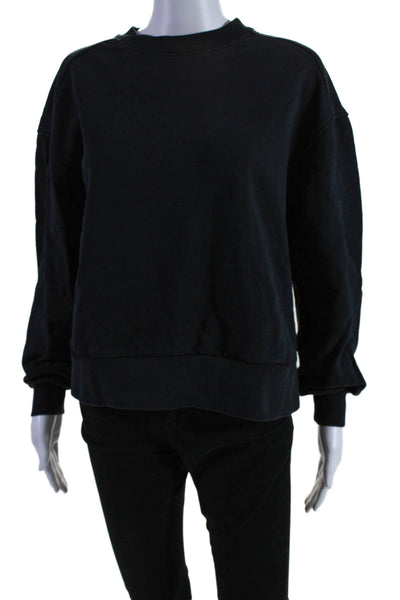 Everlane Womens Cotton Long Sleeve Pullover Crewneck Top Black Size XS