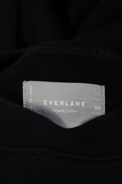 Everlane Womens Cotton Long Sleeve Pullover Crewneck Top Black Size XS