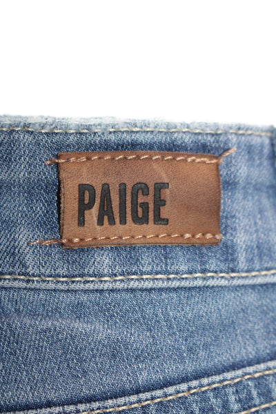 Paige Womens Zip Front tapered Leg Medium Wash Jeans Blue Size 29