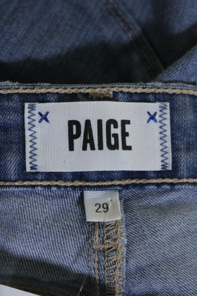 Paige Womens Zip Front tapered Leg Medium Wash Jeans Blue Size 29