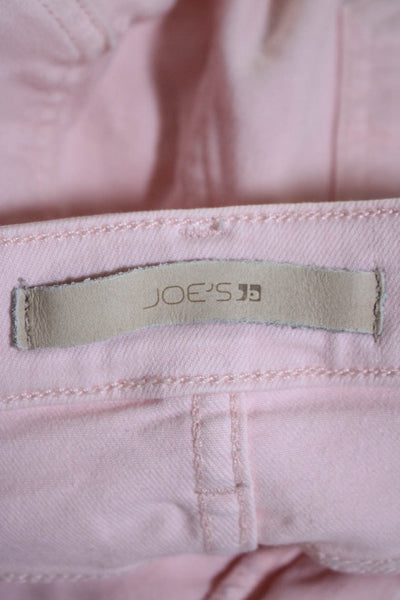 Joes Womens Zip Front Five Pocket Tapered Leg Skinny Pants Pink Size 29