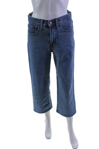 Madewell Womens High Rise Perfect Vintage Wide Leg Jeans Blue Size 26 Petite