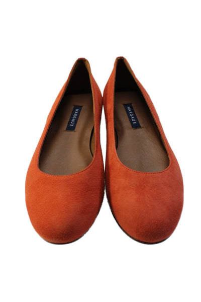 Margaux Womens Suede Round Toe Slip On Ballet Flats Orange Size 37 7