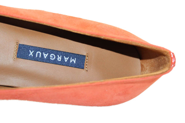 Margaux Womens Suede Round Toe Slip On Ballet Flats Orange Size 37 7