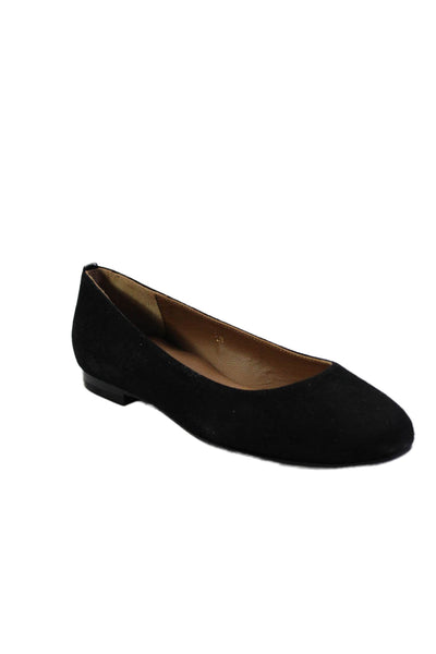 Margaux Womens Suede Round Toe Slip On Ballet Flats Black Size 35.5 5.5