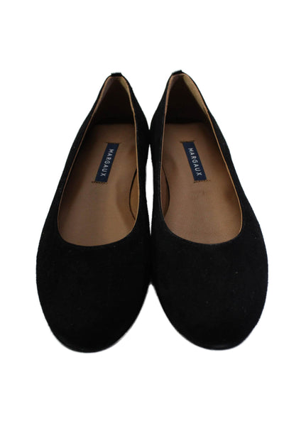 Margaux Womens Suede Round Toe Slip On Ballet Flats Black Size 35.5 5.5