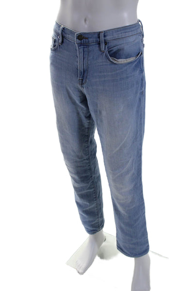 Frame Denim Mens Zipper Fly Slim Cut Light Wash Jeans Blue Size 36